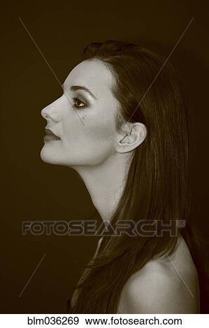 Profile of serious Caucasian woman View Large Photo Image Stock Photo - Profile of serious Caucasian woman. Fotosearch