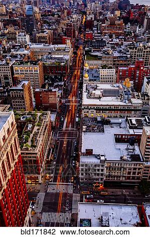Stock Image - Aerial view of New York cityscape, New York, United States. Fotosearch