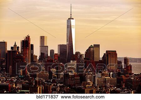 Stock Photo - Aerial view of New York cityscape, New York, United States. Fotosearch