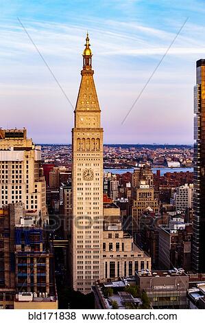 Stock Photo - Aerial view of New York cityscape, New York, United States. Fotosearch