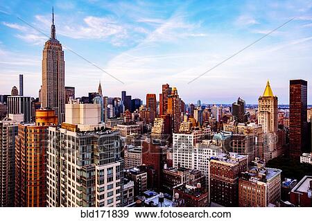 Stock Photo - Aerial view of New York cityscape, New York, United States. Fotosearch