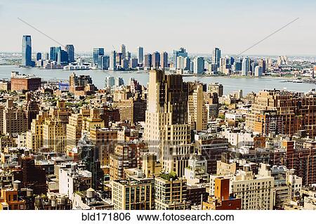 Stock Photograph - Aerial view of New York cityscape, New York, United States. Fotosearch