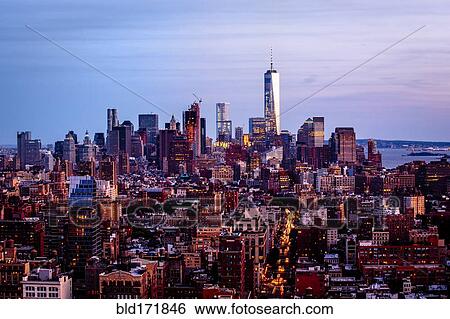 Stock Photograph - Aerial view of New York cityscape, New York, United States. Fotosearch