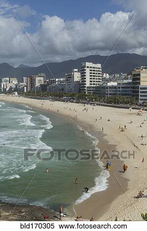 Aerial view of Rio de Janeiro beach, Rio de Janeiro, Brazil View Large Photo Image Stock Photography - Aerial view of Rio de Janeiro beach, Rio de Janeiro, Brazil. Fotosearch