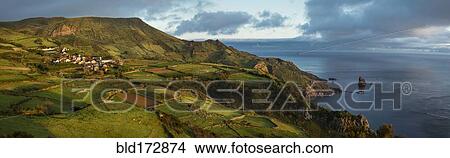 Aerial view of rural fields in coastal landscape View Large Photo Image Picture - Aerial view of rural fields in coastal landscape. Fotosearch