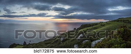 Stock Photography - Aerial view of rural fields in coastal landscape. Fotosearch