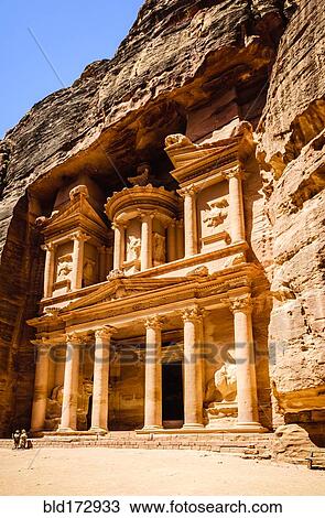 Al Khazneh building carved into cliff face, Petra, Jordan, Jordan View Large Photo Image Stock Image - Al Khazneh building carved into cliff face, Petra, Jordan, Jordan. Fotosearch