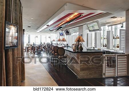 Picture - Bar counter in empty restaurant. Fotosearch