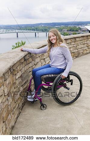 Caucasian disabled girl in wheelchair overlooking Columbus cityscape, Ohio, United States View Large Photo Image Stock Photo - Caucasian disabled girl in wheelchair overlooking Columbus cityscape, Ohio, United States. Fotosearch