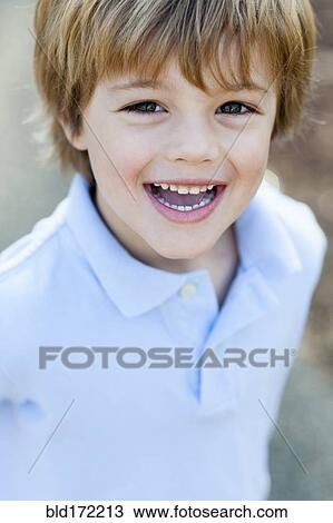 Close up of smiling Caucasian boy View Large Photo Image Stock Image - Close up of smiling Caucasian boy. Fotosearch