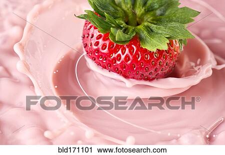 Close up of strawberry splashing in pink liquid View Large Photo Image Stock Image - Close up of strawberry splashing in pink liquid. Fotosearch