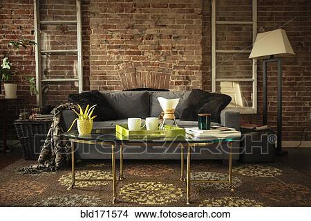 Picture - Coffee table and sofa in modern living room. Fotosearch