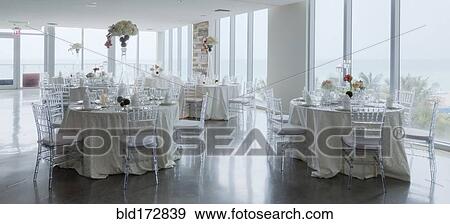 Stock Photo - Empty tables in banquet hall. Fotosearch
