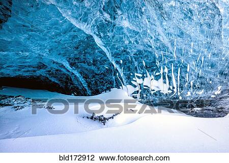 Stock Image - Glacier ceiling of ice cave. Fotosearch