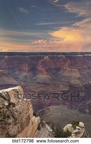 Stock Photo - Grand Canyon under dramatic sky, Arizona, United States. Fotosearch
