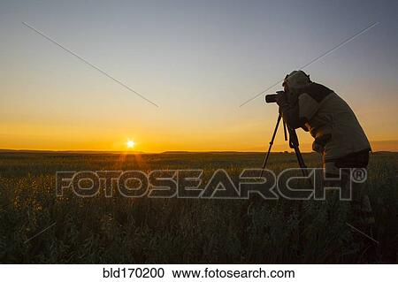 Mixed race man photographing rural sunset View Large Photo Image Stock Image - Mixed race man photographing rural sunset. Fotosearch