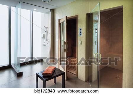 Stool outside shower and sauna View Large Photo Image Stock Image - Stool outside shower and sauna. Fotosearch