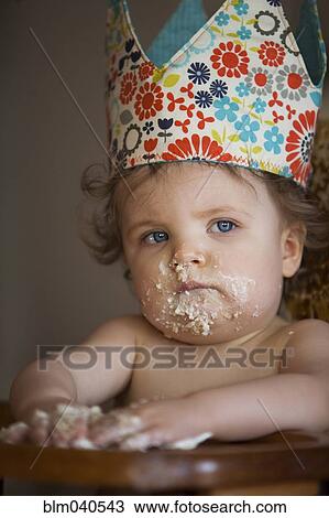 Caucasian baby girl with messy face View Large Photo Image Stock Image - Caucasian baby girl with messy face. Fotosearch