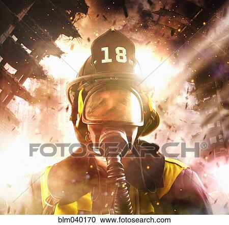 Caucasian firefighter wearing mask View Large Photo Image Stock Image - Caucasian firefighter wearing mask. Fotosearch