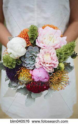 Stock Photograph - Close up of bridal bouquet. Fotosearch