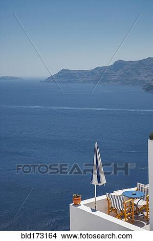 Picture - Balcony overlooking ocean and seascape. Fotosearch