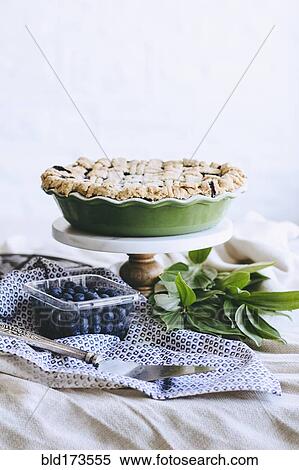 Blueberry pie on platter View Large Photo Image Stock Photography - Blueberry pie on platter. Fotosearch