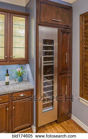Bottle cooler in modern kitchen View Large Photo Image Stock Photography - Bottle cooler in modern kitchen. Fotosearch