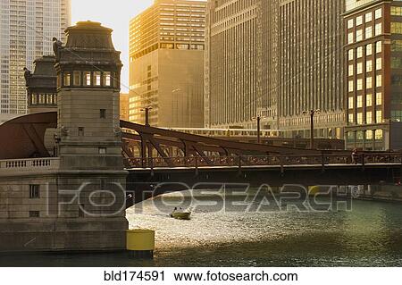 Bridge over Chicago River, Chicago, Illinois, United States View Large Photo Image Stock Image - Bridge over Chicago River, Chicago, Illinois, United States. Fotosearch
