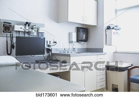 Empty bed and television in hospital room View Large Photo Image Stock Image - Empty bed and television in hospital room. Fotosearch