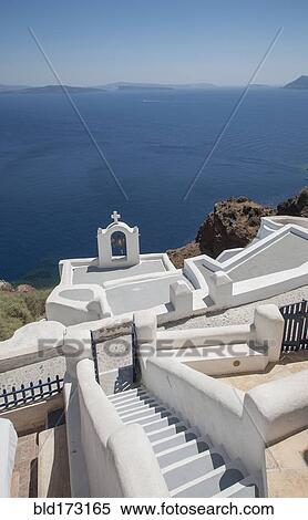 High angle view of Santorini church tower, Cyclades, Greece View Large Photo Image Stock Photography - High angle view of Santorini church tower, Cyclades, Greece. Fotosearch