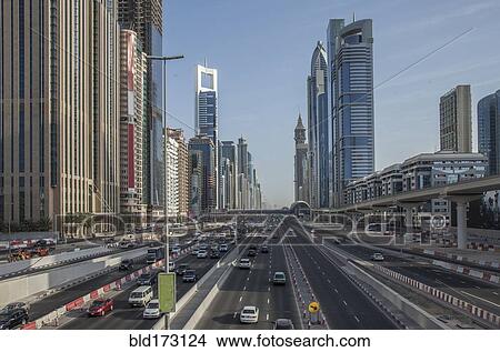 Highrise buildings in Dubai cityscape, Dubai Emirate, United Arab Emirates View Large Photo Image Picture - Highrise buildings in Dubai cityscape, Dubai Emirate, United Arab Emirates. Fotosearch