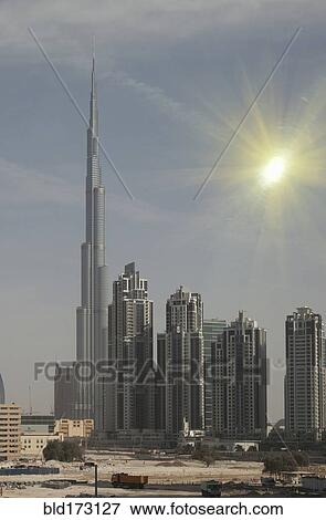 Stock Photo - Highrise buildings in Dubai cityscape, Dubai Emirate, United Arab Emirates. Fotosearch