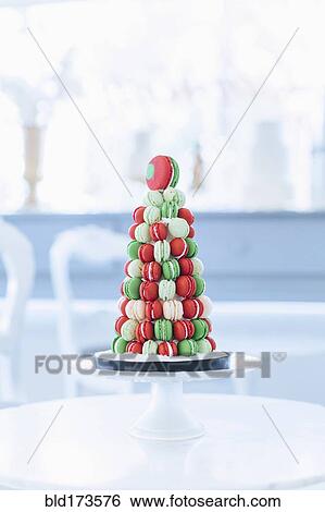 Holiday macaroon cake on table View Large Photo Image Stock Photograph - Holiday macaroon cake on table. Fotosearch