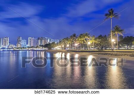 Honolulu city skyline reflection in ocean, Hawaii, United States View Large Photo Image Stock Photography - Honolulu city skyline reflection in ocean, Hawaii, United States. Fotosearch