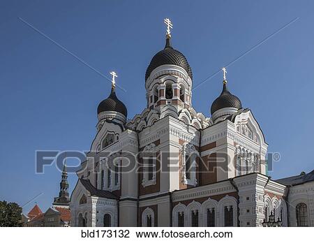 Ornate church under blue sky, Tallin, Harju County, Estonia View Large Photo Image Stock Image - Ornate church under blue sky, Tallin, Harju County, Estonia. Fotosearch