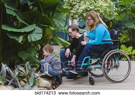 Paraplegic woman and family admiring plants View Large Photo Image Stock Image - Paraplegic woman and family admiring plants. Fotosearch