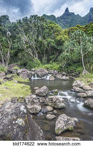 Stock Image - River flowing over rocks. Fotosearch