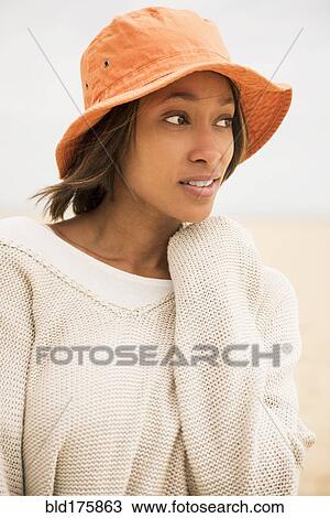 African American woman at beach View Large Photo Image Stock Image - African American woman at beach. Fotosearch