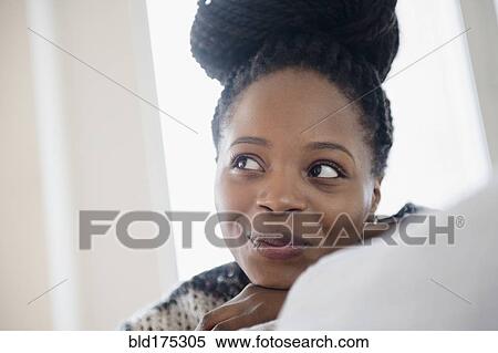 Stock Photography - Black woman smiling. Fotosearch