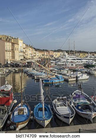 Boats docked in St Tropez marina, Provence, France View Large Photo Image Stock Photo - Boats docked in St Tropez marina, Provence, France. Fotosearch