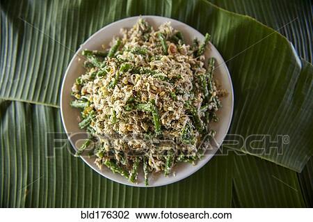 Close up of plate of food on leaves View Large Photo Image Stock Image - Close up of plate of food on leaves. Fotosearch