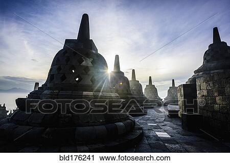 Stock Image - Monuments in Borobudur, Jawa Tengah, Indonesia. Fotosearch