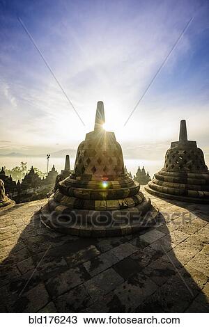Stock Image - Monuments in Borobudur, Jawa Tengah, Indonesia. Fotosearch