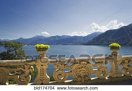 Ornate banister at Lake Como, Villa Balbianello, Lake Como, Italy View Large Photo Image Picture - Ornate banister at Lake Como, Villa Balbianello, Lake Como, Italy. Fotosearch
