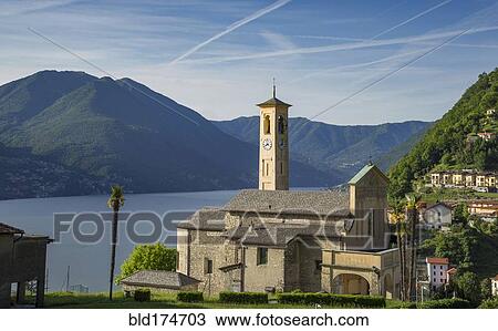 Waterfront church and Lake Como, Argegno, Italy View Large Photo Image Stock Image - Waterfront church and Lake Como, Argegno, Italy. Fotosearch