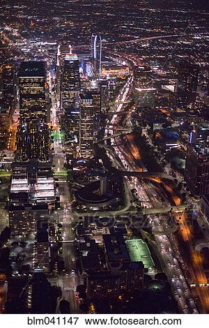 Stock Photo - "Aerial view of Los Angeles cityscape, California, United States". Fotosearch