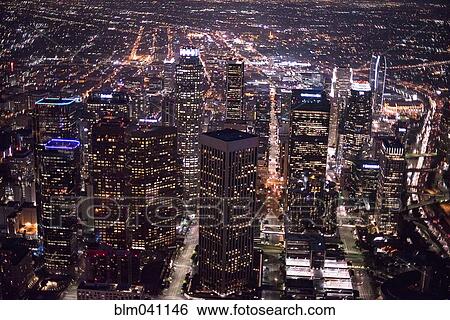 Stock Photograph - "Aerial view of Los Angeles cityscape, California, United States". Fotosearch