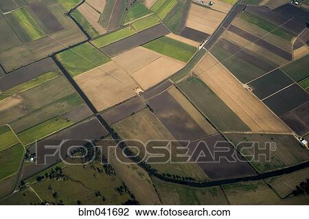 Aerial view of rural farmland View Large Photo Image Stock Image - Aerial view of rural farmland. Fotosearch