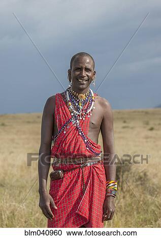 Stock Image - Black man wearing traditional clothing. Fotosearch
