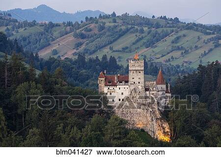 "Bran Castle illuminated in rural landscape, Bran, Brasov, Romania" View Large Photo Image Stock Photo - "Bran Castle illuminated in rural landscape, Bran, Brasov, Romania". Fotosearch